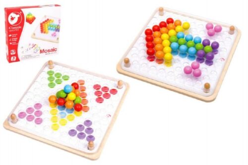 Mozaika kuličková skákací 63ks dřevo s předlohou